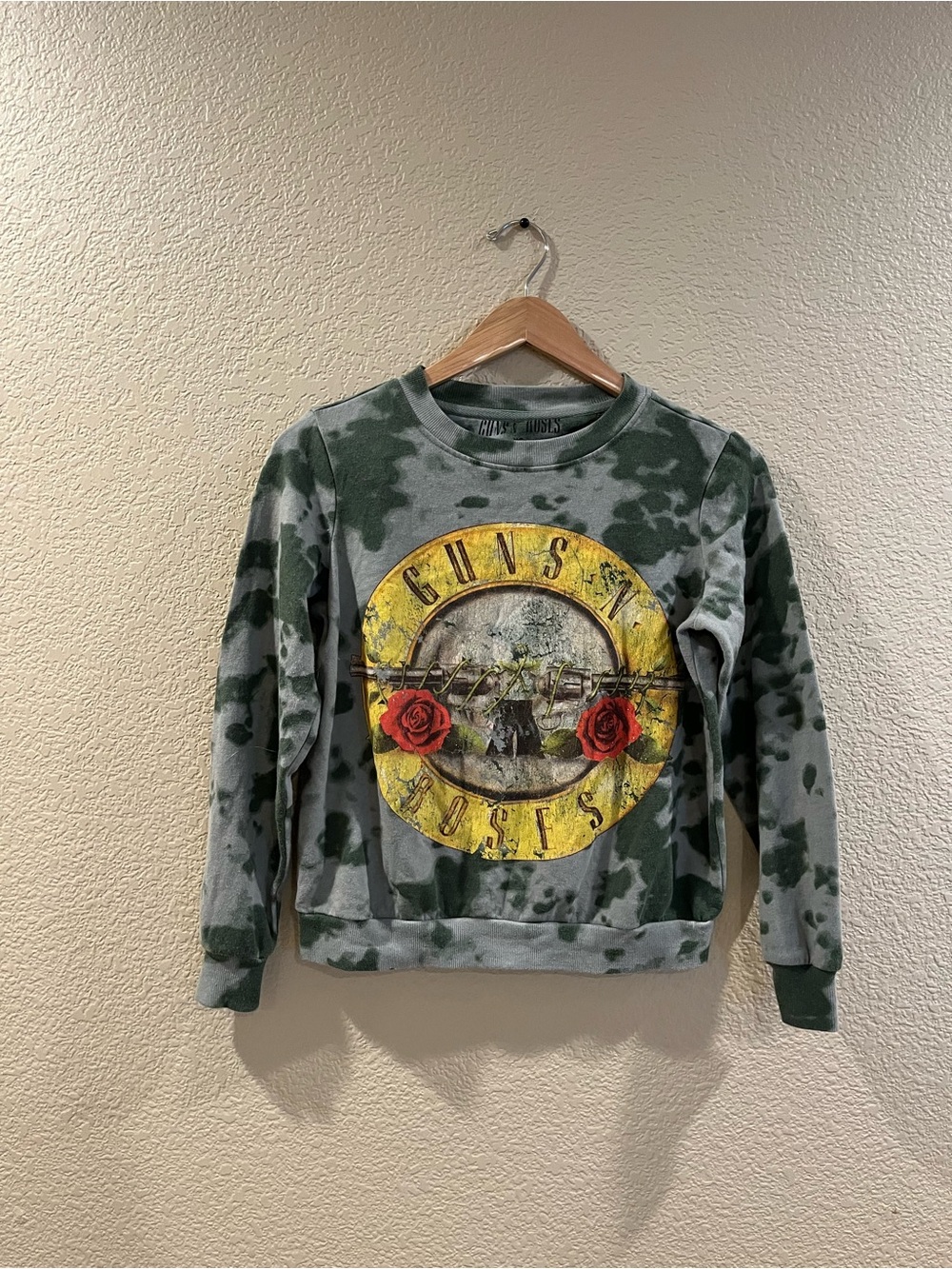 Guns N' Roses Tie-Dye Crewneck Sweater - Green